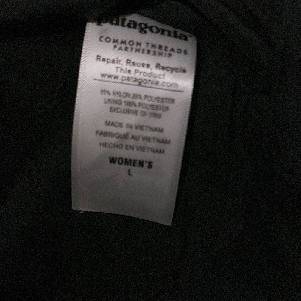 Patagonia Women's Black Trench Coat Winter Jacket Sz L - Picture 5 of 6